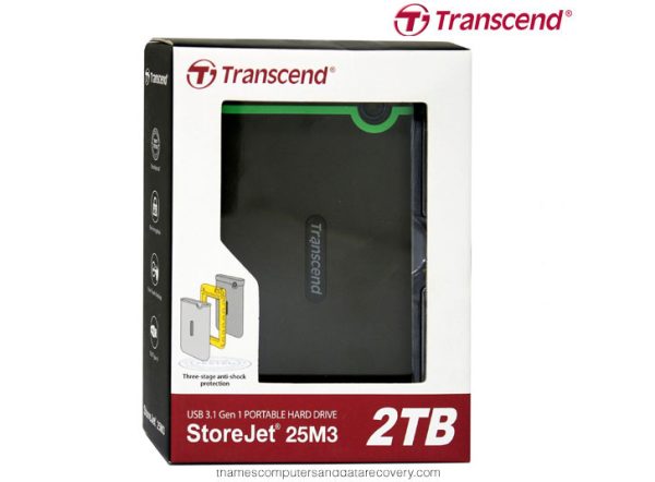 Transcend 2TB USB 3.1 Gen 1 StoreJet 25M3S SJ25M3S Rugged External Hard Drive TS2TSJ25M3S, Grey