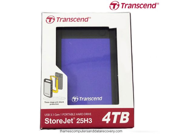 Transcend 4TB USB 3.1 Gen 1 StoreJet Shock Resistant Rugged Portable 2.5" External Hard Drive TS4TSJ25H3P (Purple)