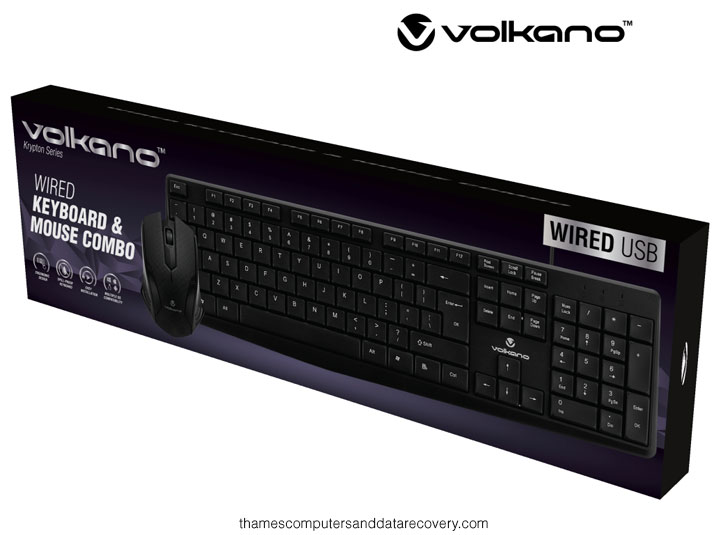Volkano Krypton Series Wired Keyboard Mouse Combo VK-20122-BK
